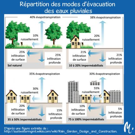 Répartition des modes d'évacuation des eaux pluviales